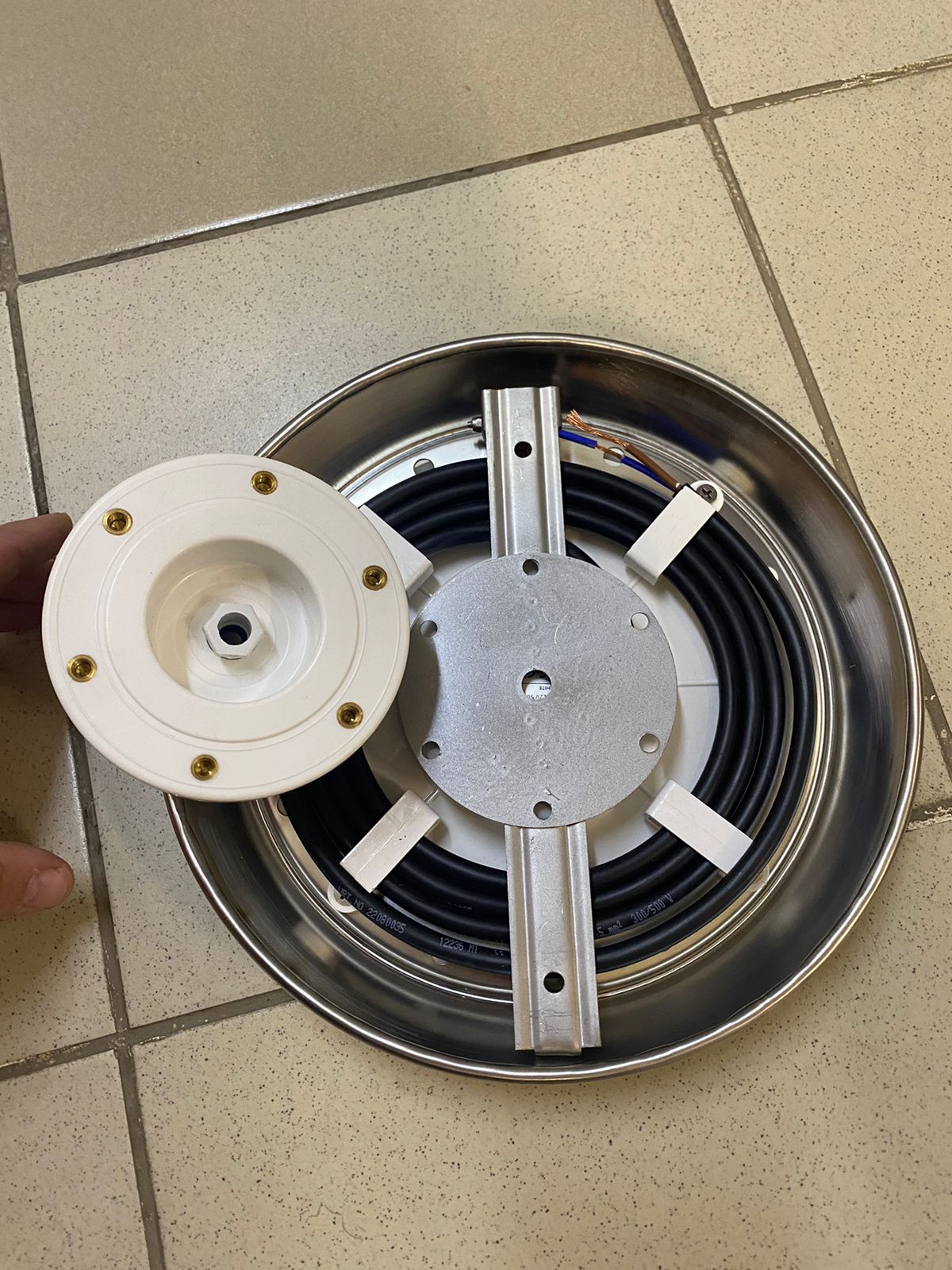 Прожектор светодиодный 50Вт Gemas SlimLED-INOX Daylight 252мм 12В оправа н/с (универсал) (052141SS)