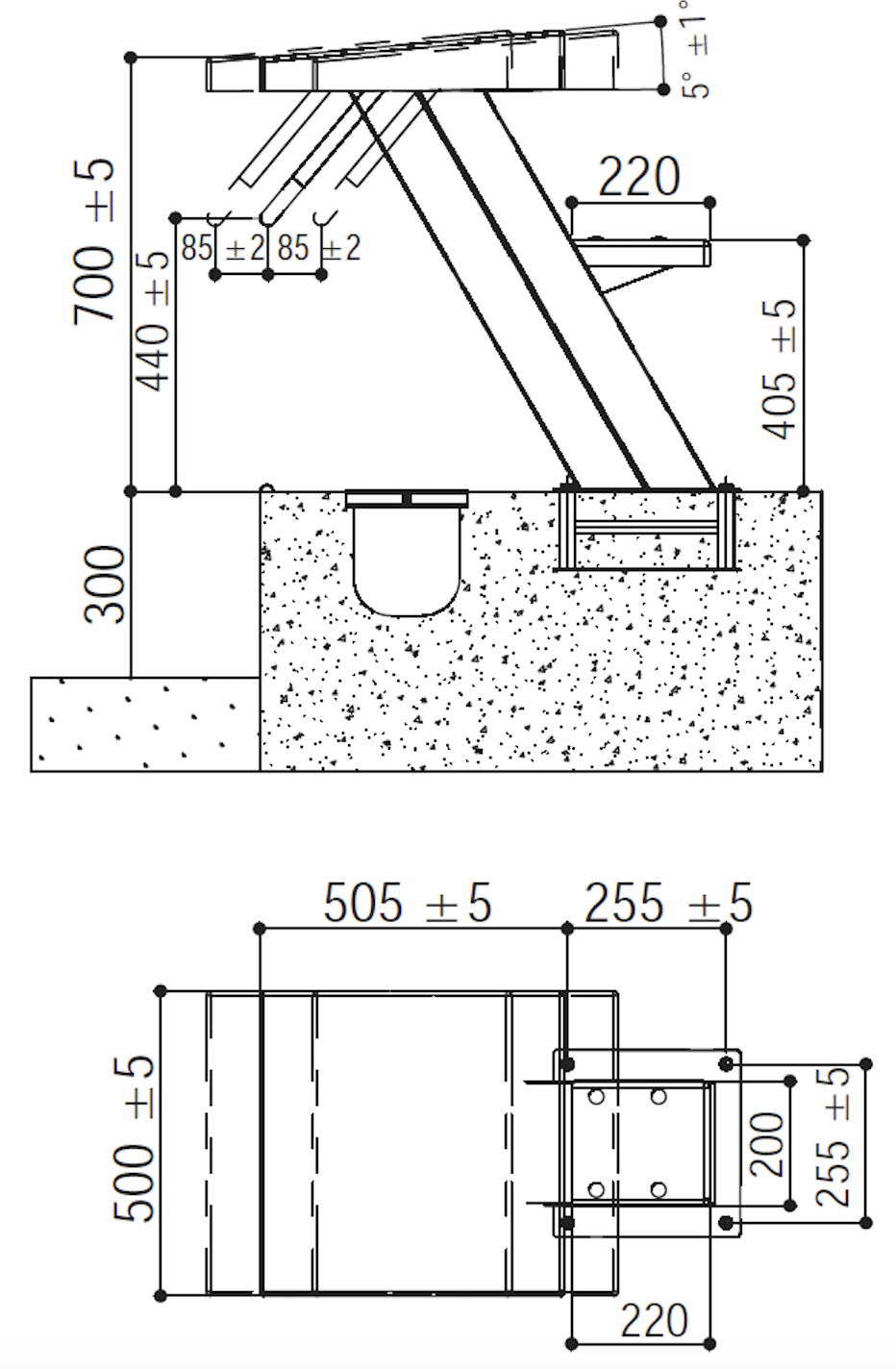 ��������� ����� Gemas H=700�� AISI 304 (14111)